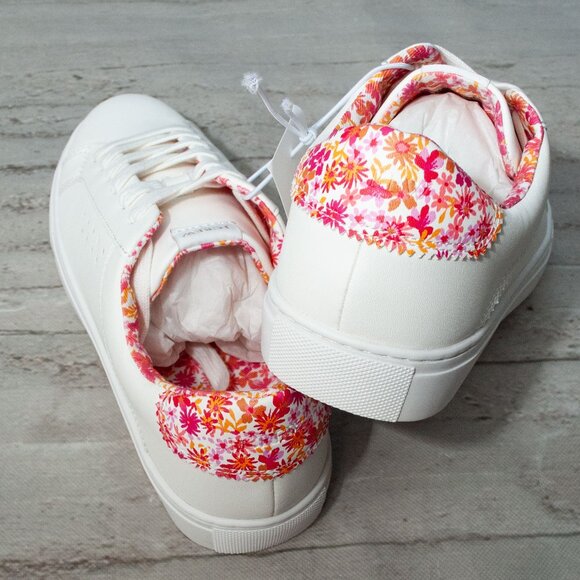 NWT J. Crew Floral Lace Up Road Trip Sneakers in Guava size 8 - Picture 2 of 12